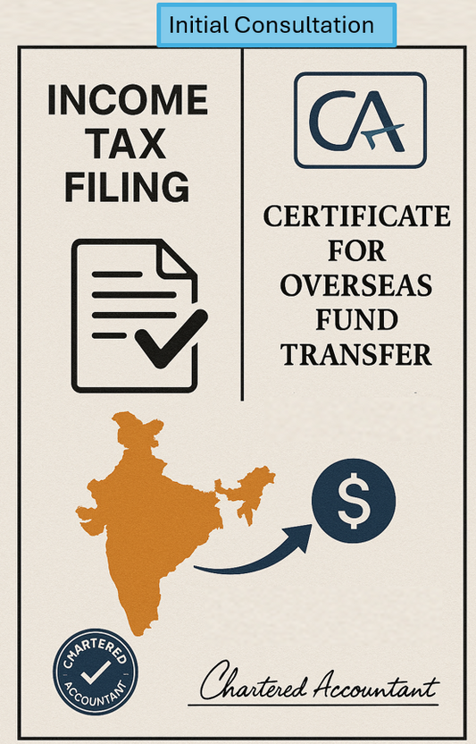 Indian Chartered Accountant (CA) Certification & Income Tax Filing (FREE Initial Consulting)